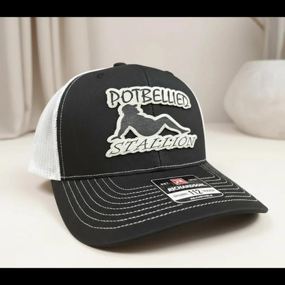 Get Your Laugh On with the Potbellied Stallion Trucker Hat! 🎩😄 Perfect Snapback for Everyone - Adjustable, Cool Mesh, and Machine Washable! Ideal Gift for Hat Lovers! 🧢✨
