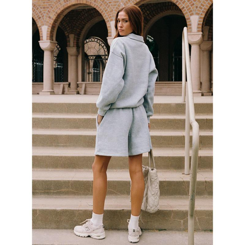 Snuggle Up in Style with Our Dream Fleece Quarter Zip Sweatshirt in Cozy Grey Marle!