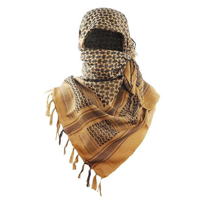 Stay stylish and protected with our Tactical Military Shemagh Scarf! 🌵 Perfect for hiking, camping, or airsoft, this breathable 100% cotton keffiyeh is a must-have for all seasons. Grab yours now and elevate your outdoor gear! 🏕️✨ #OutdoorStyle #Shemagh #
