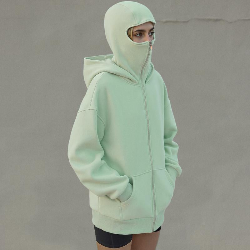 Stay Stylish & Cozy with Our Trendy Queen Balaclava Hoodie! Perfect for Outdoor Adventures! 🌟🖤 #FashionForward #OutdoorStyle