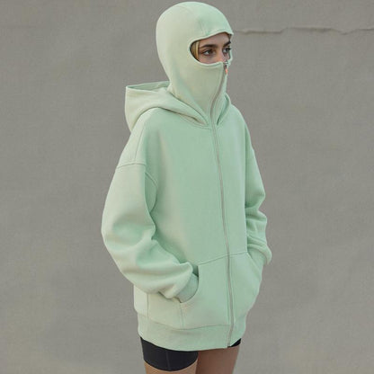 Stay Stylish & Cozy with Our Trendy Queen Balaclava Hoodie! Perfect for Outdoor Adventures! 🌟🖤 #FashionForward #OutdoorStyle