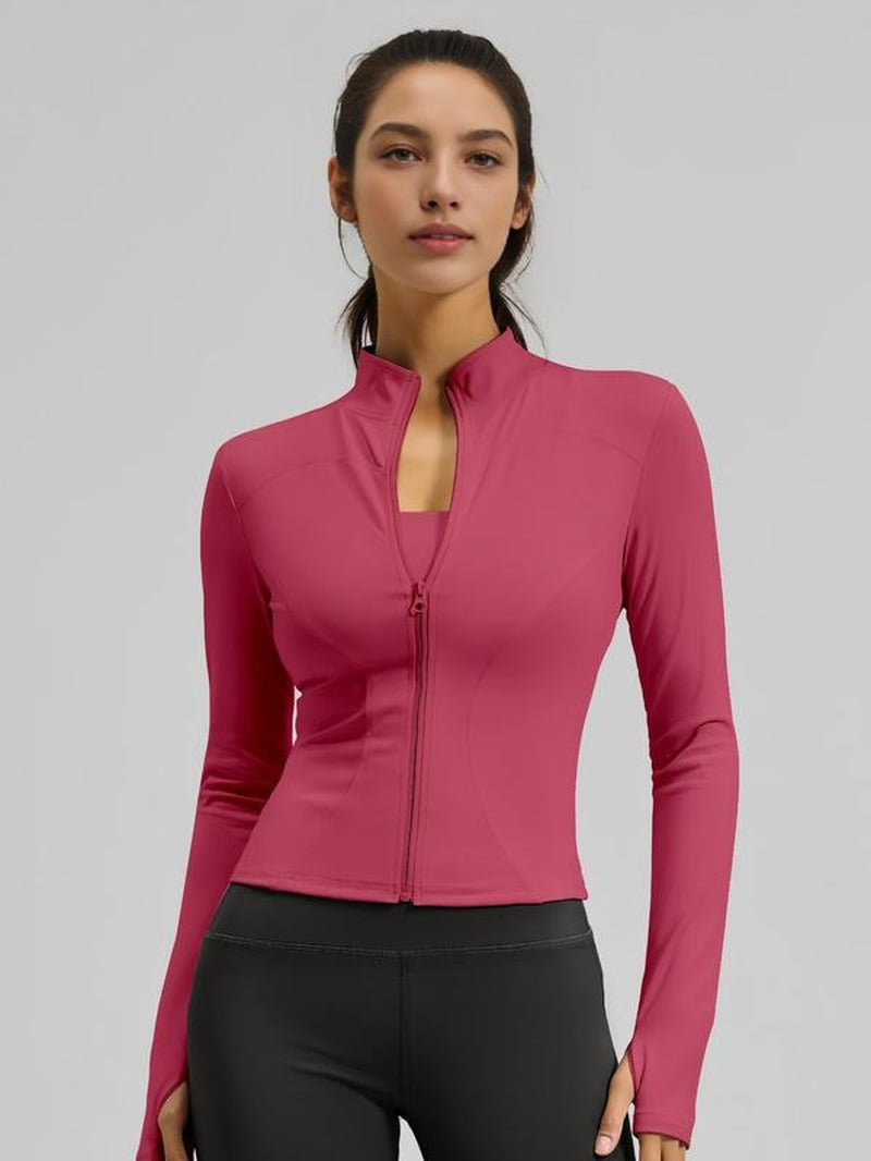 Elevate Your Workout Game with Our Slim Fit Zip-Up Sports Jacket - Perfect for Yoga, Tennis, and Everyday Style! 🏋️‍♀️✨ #FitnessFashion #WorkoutWear