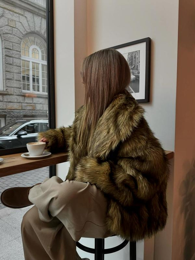 Elevate Your Fall & Winter Wardrobe with the Chic Gracenova Brown Fur Coat - Perfect for Eco-Friendly Fashion Lovers!