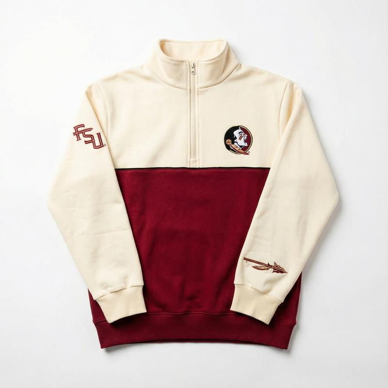 Elevate Your Campus Style with Our Cozy Embroidered College Quarter Zips!