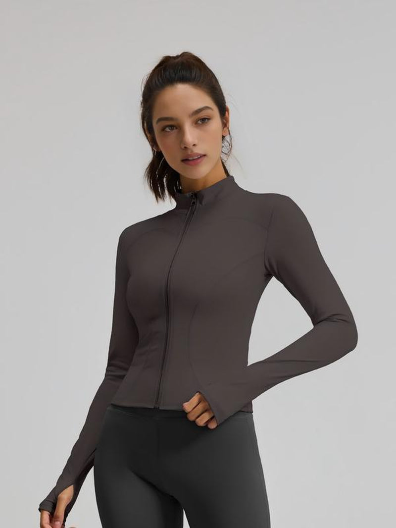 Elevate Your Workout Game with Our Slim Fit Zip-Up Sports Jacket - Perfect for Yoga, Tennis, and Everyday Style! 🏋️‍♀️✨ #FitnessFashion #WorkoutWear