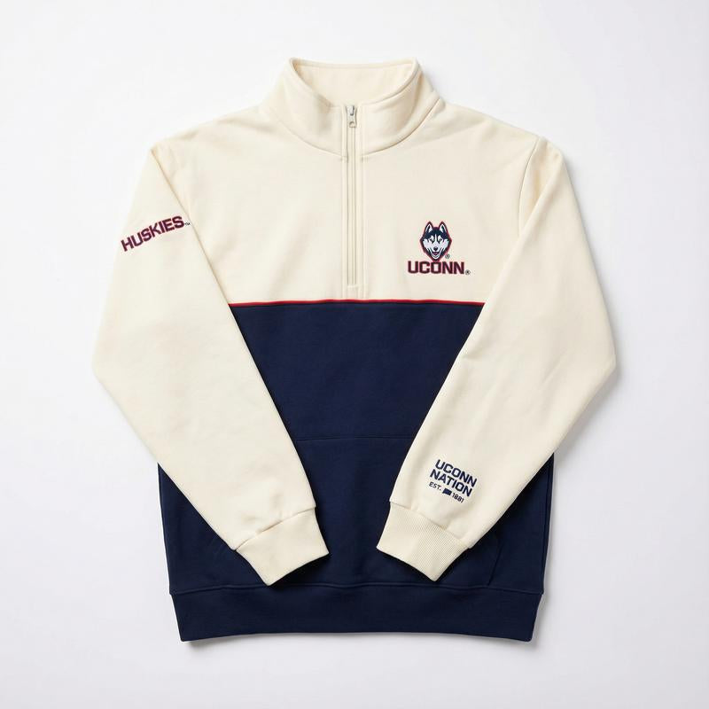 Elevate Your Campus Style with Our Cozy Embroidered College Quarter Zips!