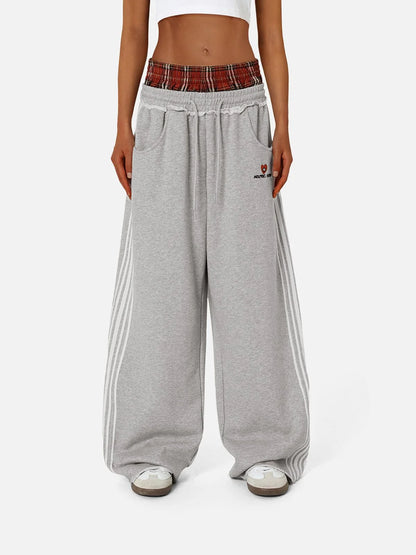 Elevate Your Comfort with Our Stylish Double Waist Baggy Sweatpants - Perfect for Street Style!