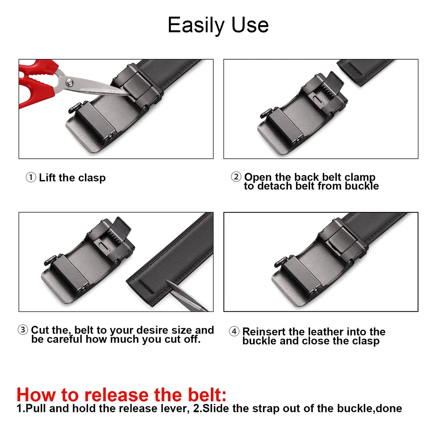 Elevate Your Wardrobe with Our Premium Men's Leather Automatic Ratchet Belt - Perfect for Every Occasion!