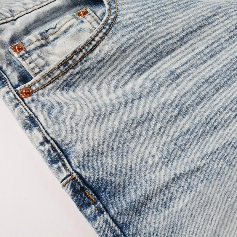 Elevate Your Style with Our Men's Casual Ripped Straight-Leg Skinny Jeans - The Perfect Blend of Comfort and Trendy Design