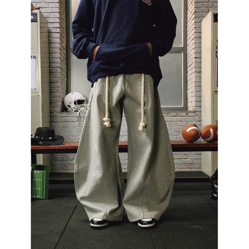 Elevate Your Everyday Style with Aelfric Eden Women's Baggy Wide Leg Pants - Casual Elastic Waist Lantern Trousers Featuring Nautical Rope Drawstring for Unisex Comfort (Height: 155-185 cm)