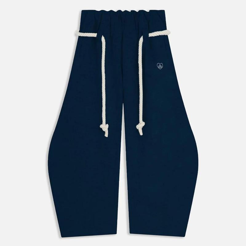Elevate Your Everyday Style with Aelfric Eden Women's Baggy Wide Leg Pants - Casual Elastic Waist Lantern Trousers Featuring Nautical Rope Drawstring for Unisex Comfort (Height: 155-185 cm)