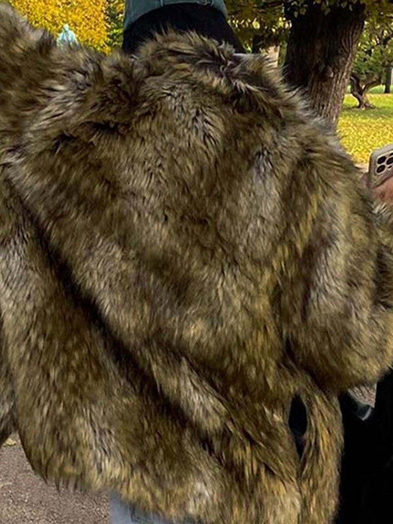 Elevate Your Fall & Winter Wardrobe with the Chic Gracenova Brown Fur Coat - Perfect for Eco-Friendly Fashion Lovers!