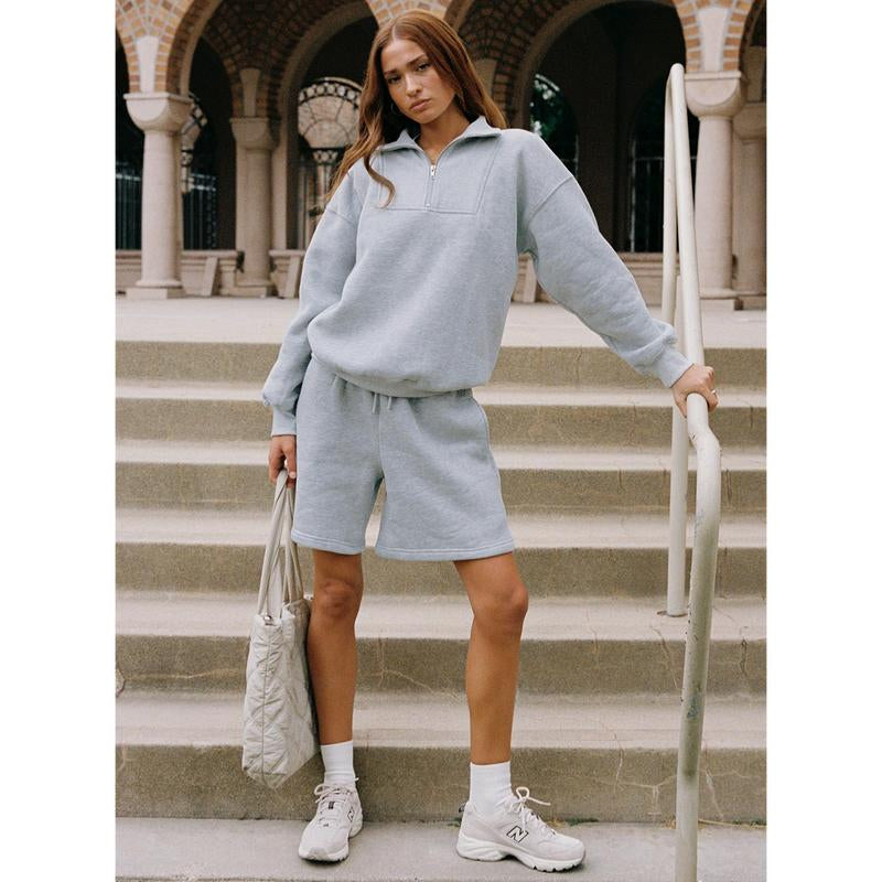 Snuggle Up in Style with Our Dream Fleece Quarter Zip Sweatshirt in Cozy Grey Marle!