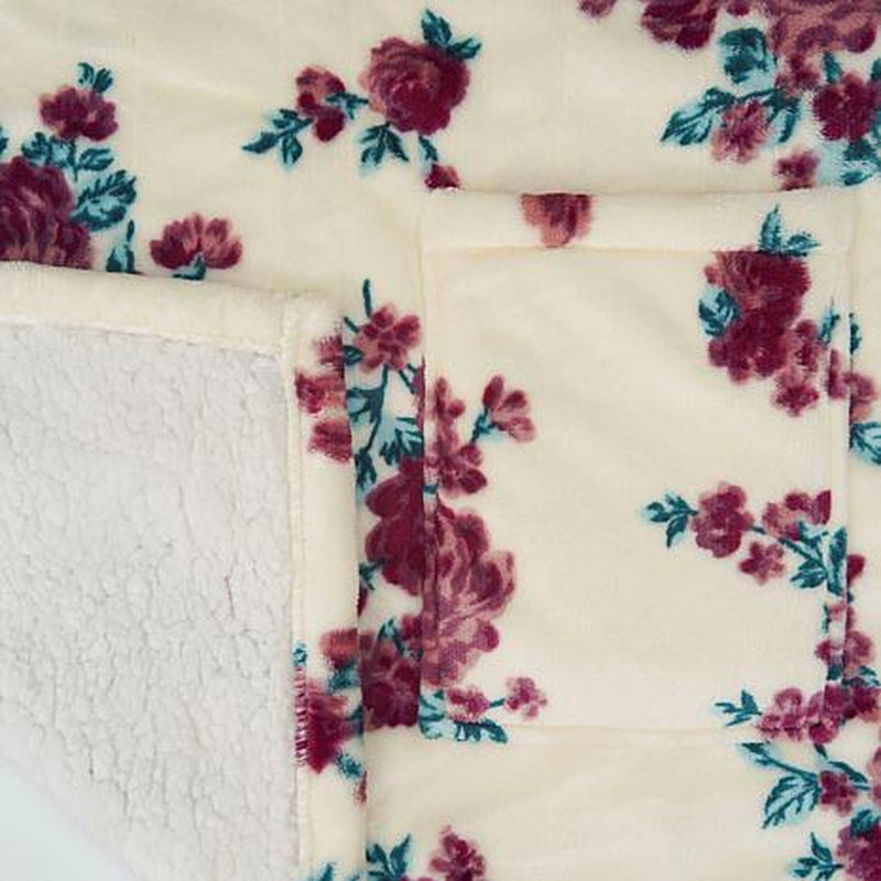 Snuggle Up in Style: 64" X 50" Heated Plush to Sherpa Angel Wrap!