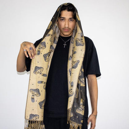 Transform Your Look with the Enchanting Third Eye Mushroom Rave Pashmina!