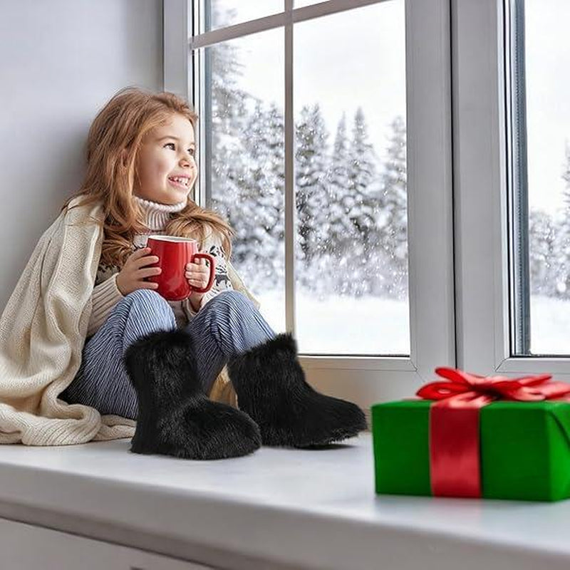 Cozy & Cute: Girls' Furry Winter Boots for Toddlers! Perfect for Snow Days! ❄️👢✨