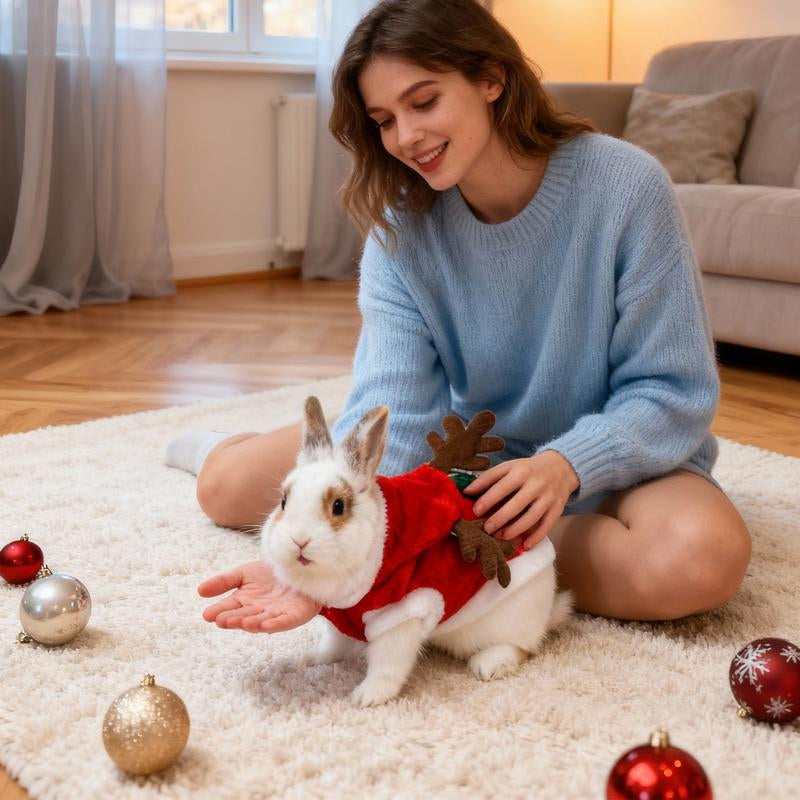 Get Your Furry Friends Ready for the Holidays with This Adorable Christmas Outfit! 🎄🐾 Perfect for Bunnies, Guinea Pigs, Kittens, and Puppies! 🦌✨