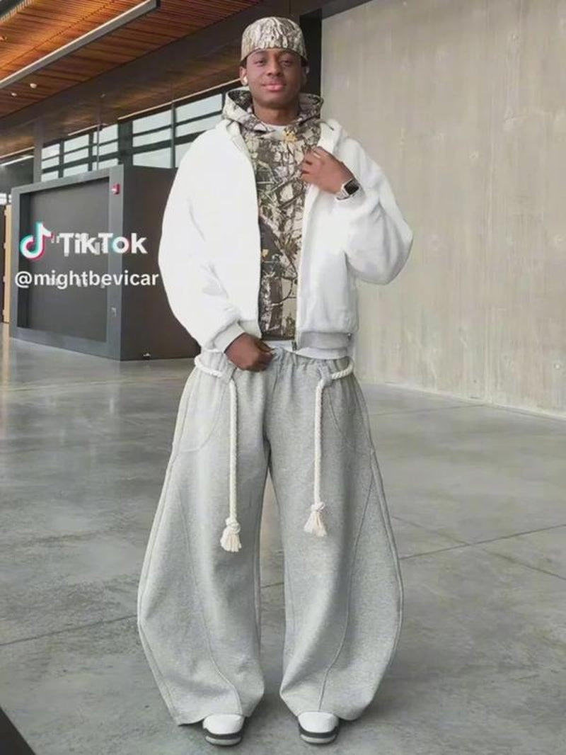 Elevate Your Everyday Style with Aelfric Eden Women's Baggy Wide Leg Pants - Casual Elastic Waist Lantern Trousers Featuring Nautical Rope Drawstring for Unisex Comfort (Height: 155-185 cm)