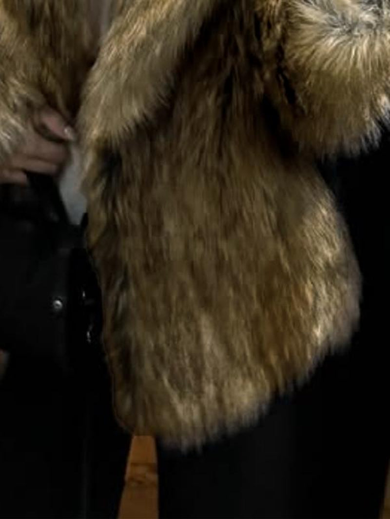 Elevate Your Fall & Winter Wardrobe with the Chic Gracenova Brown Fur Coat - Perfect for Eco-Friendly Fashion Lovers!