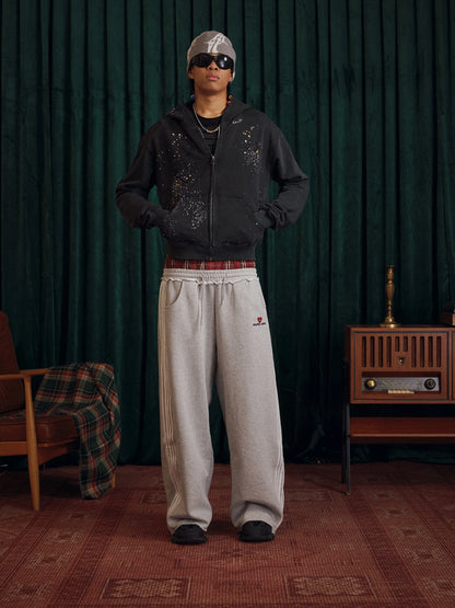 Elevate Your Comfort with Our Stylish Double Waist Baggy Sweatpants - Perfect for Street Style!