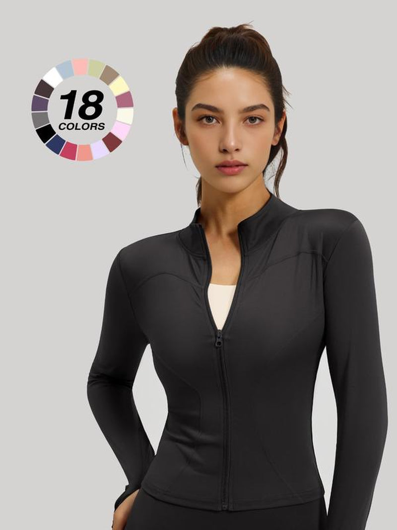 Elevate Your Workout Game with Our Slim Fit Zip-Up Sports Jacket - Perfect for Yoga, Tennis, and Everyday Style! 🏋️‍♀️✨ #FitnessFashion #WorkoutWear