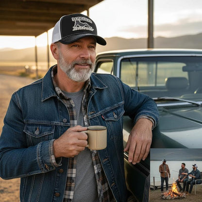 Get Your Laugh On with the Potbellied Stallion Trucker Hat! 🎩😄 Perfect Snapback for Everyone - Adjustable, Cool Mesh, and Machine Washable! Ideal Gift for Hat Lovers! 🧢✨