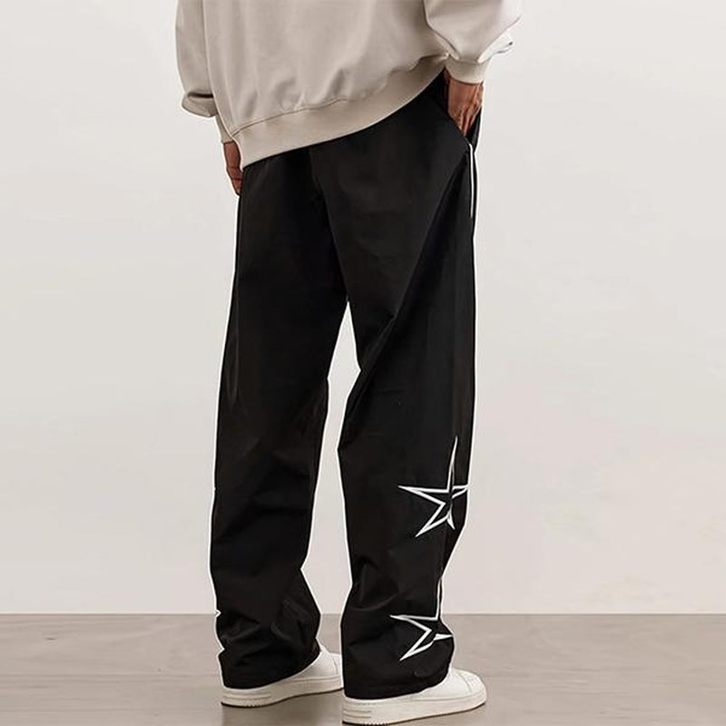 Men'S Pattern Side Stripe Trousers, All Season Men'S Casual Fashion Trendy Straight Leg Pants with Drawstring Waistband Classic Menswear Sweatpants Men Pants Men Pant Men Loose Sport Print Cargo Pants Stylish Tops Activewear Pants Men Overall Athletic