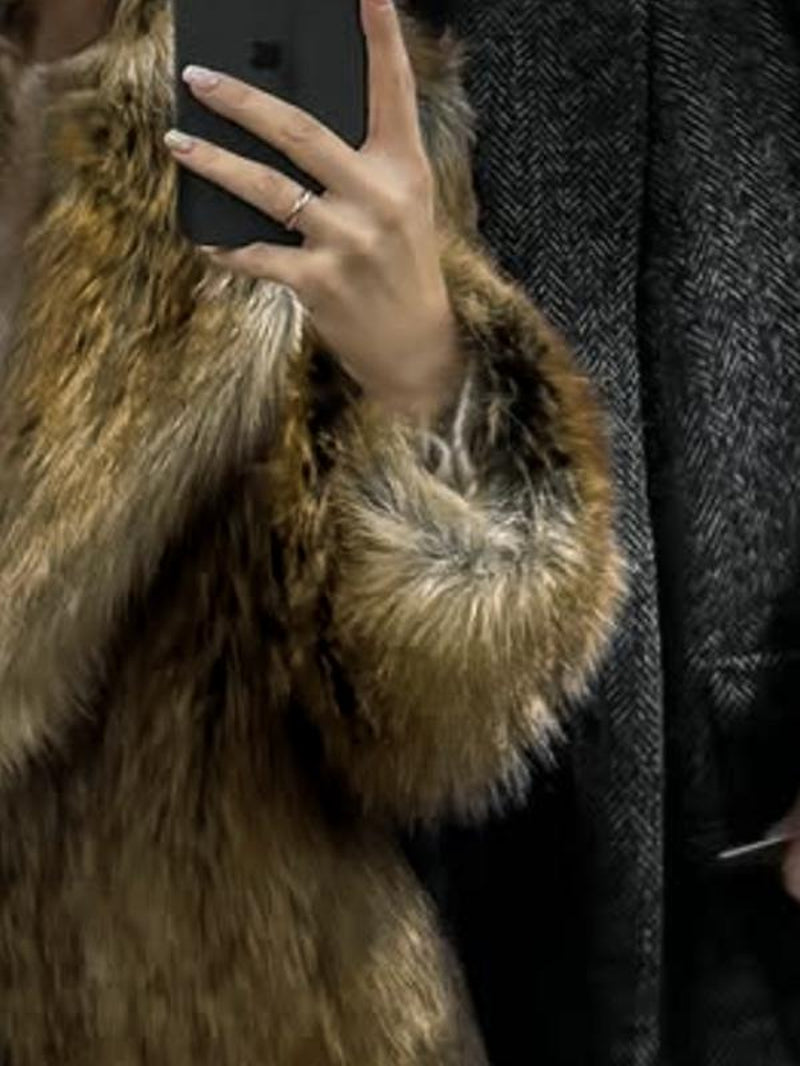 Elevate Your Fall & Winter Wardrobe with the Chic Gracenova Brown Fur Coat - Perfect for Eco-Friendly Fashion Lovers!